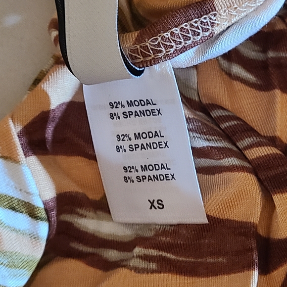 Rachel Pally Palm Print Orange & Brown Caftan Maternity Dress NWT XS - Picture 7 of 10